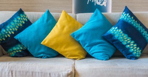 Coussins et textiles - Pillow on sofa